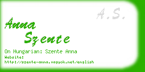 anna szente business card